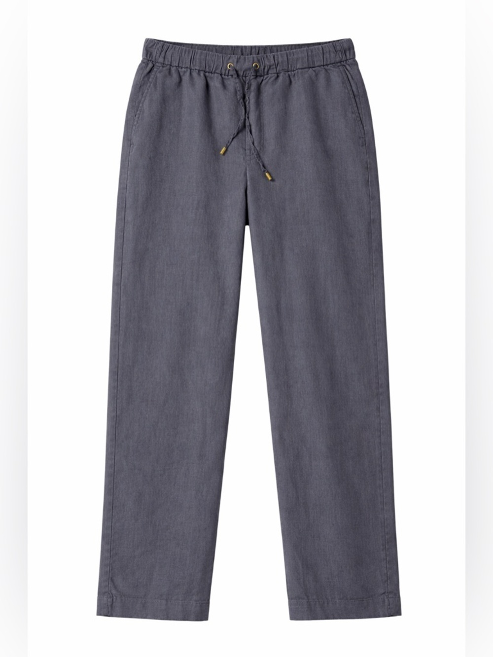 Ellen Tracy Slate Gray Linen-Blend Pants - M